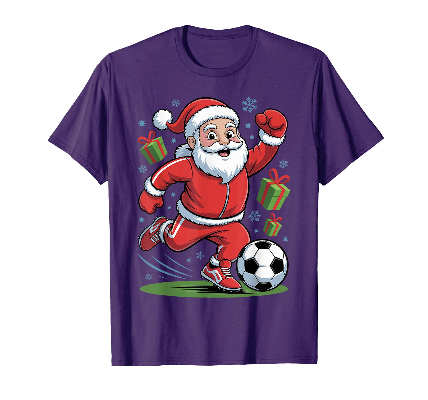 Funny Santa Playing Soccer Holiday Christmas Xmas Pajama T-Shirt