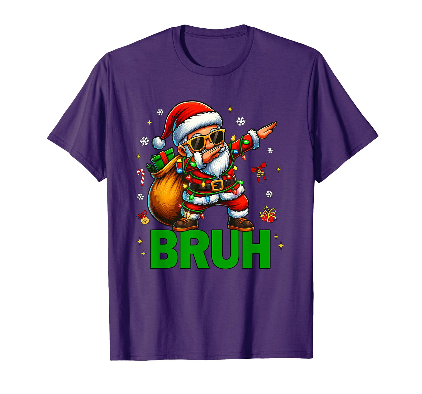 Merry Christmas Bruh Dabbing Funny Santa Claus Men Women T-Shirt