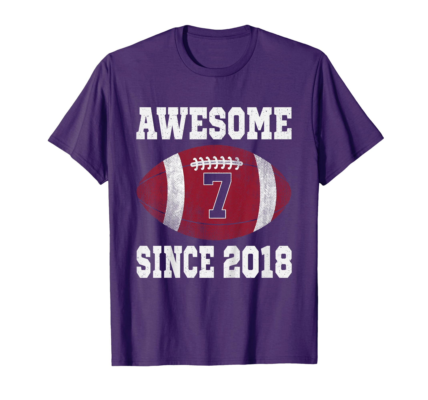 7th Birthday Football Player 7 Years Old Vintage Sports T-Shirt