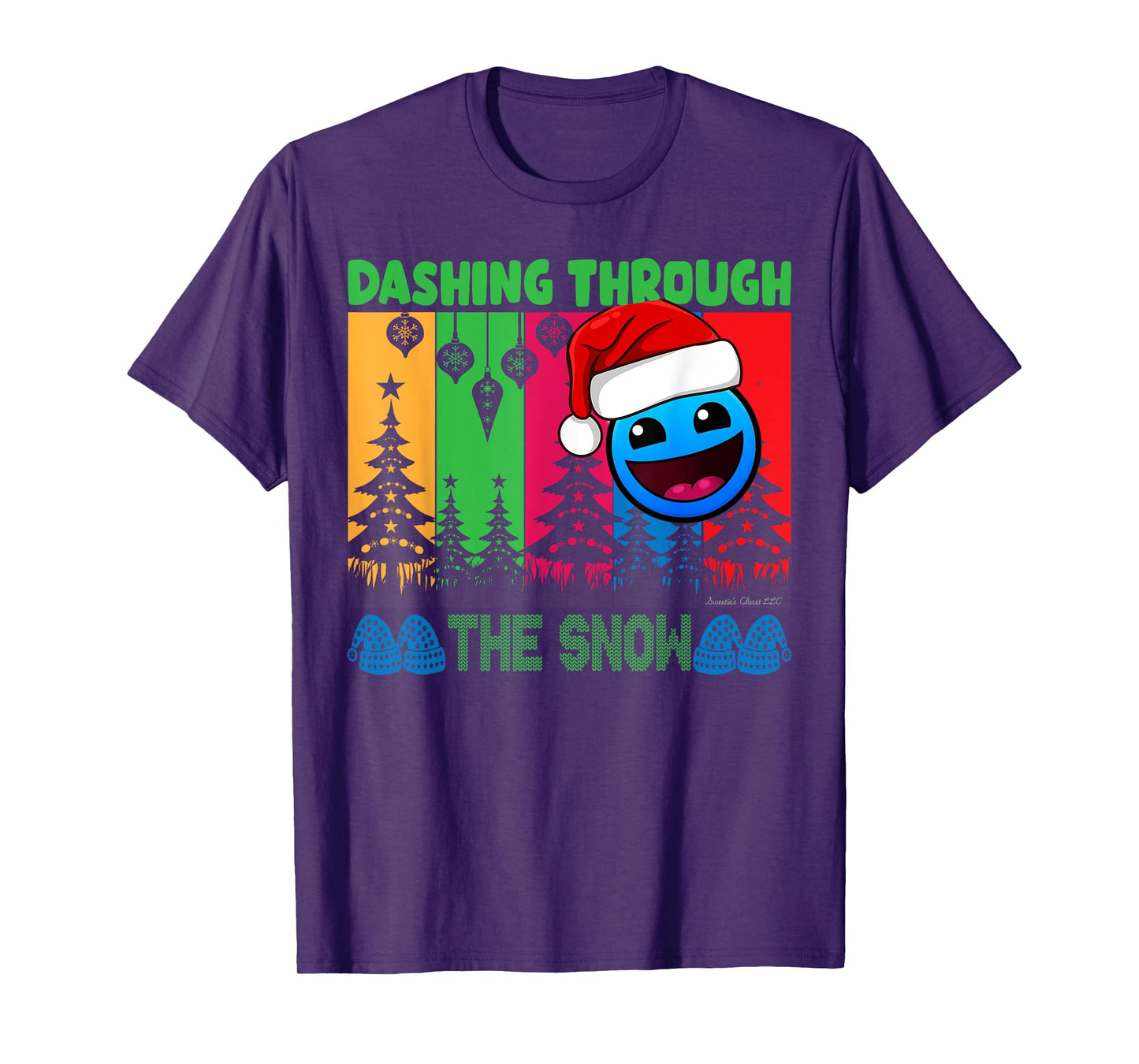 Geometry Dashing Through The Snow Sleep Dash Game Christmas T-Shirt