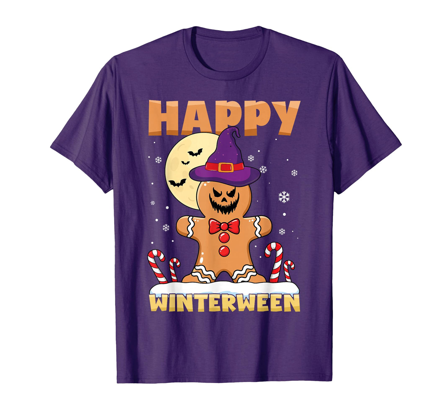 Happy Winterween Halloween Gingerbread Christmas Winter T-Shirt