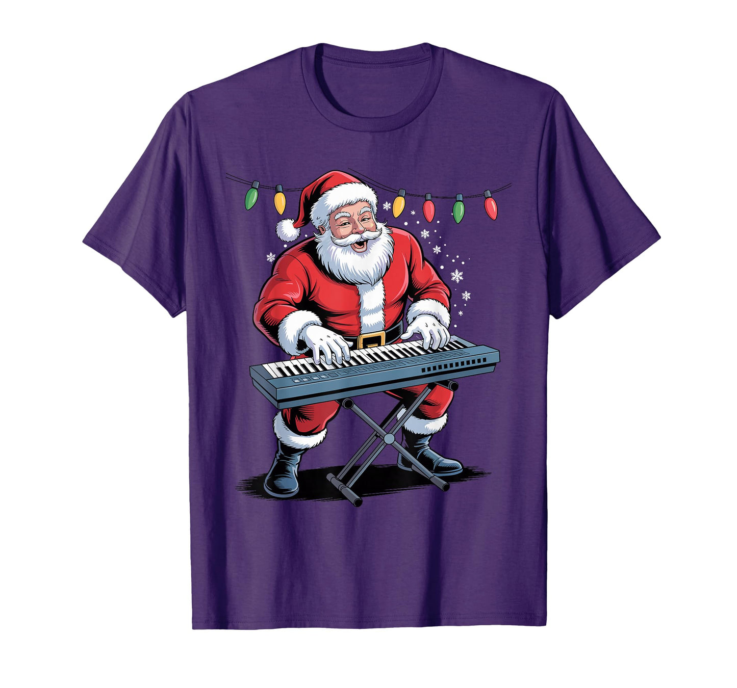 Santa Playing Digital Keyboard Funny Holiday Christmas Xmas T-Shirt