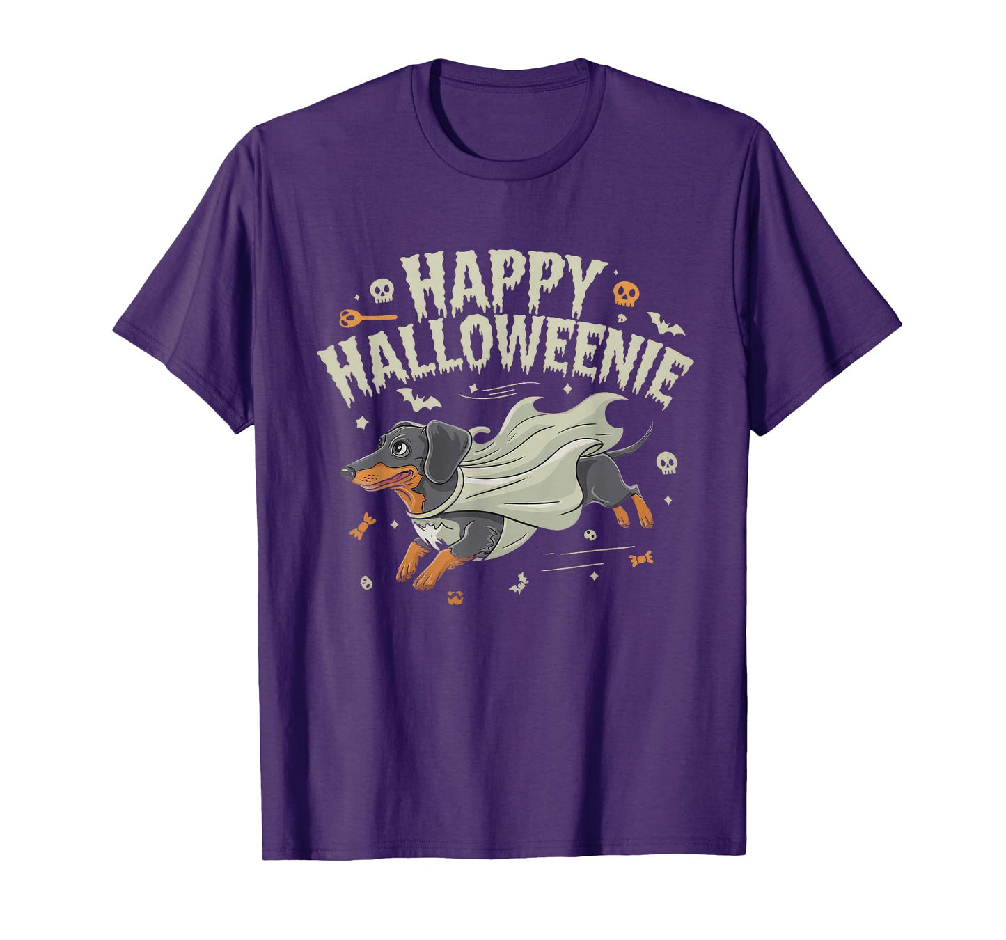 Happy Halloweenie Tshirt Women Men Wiener Monster Party T-Shirt