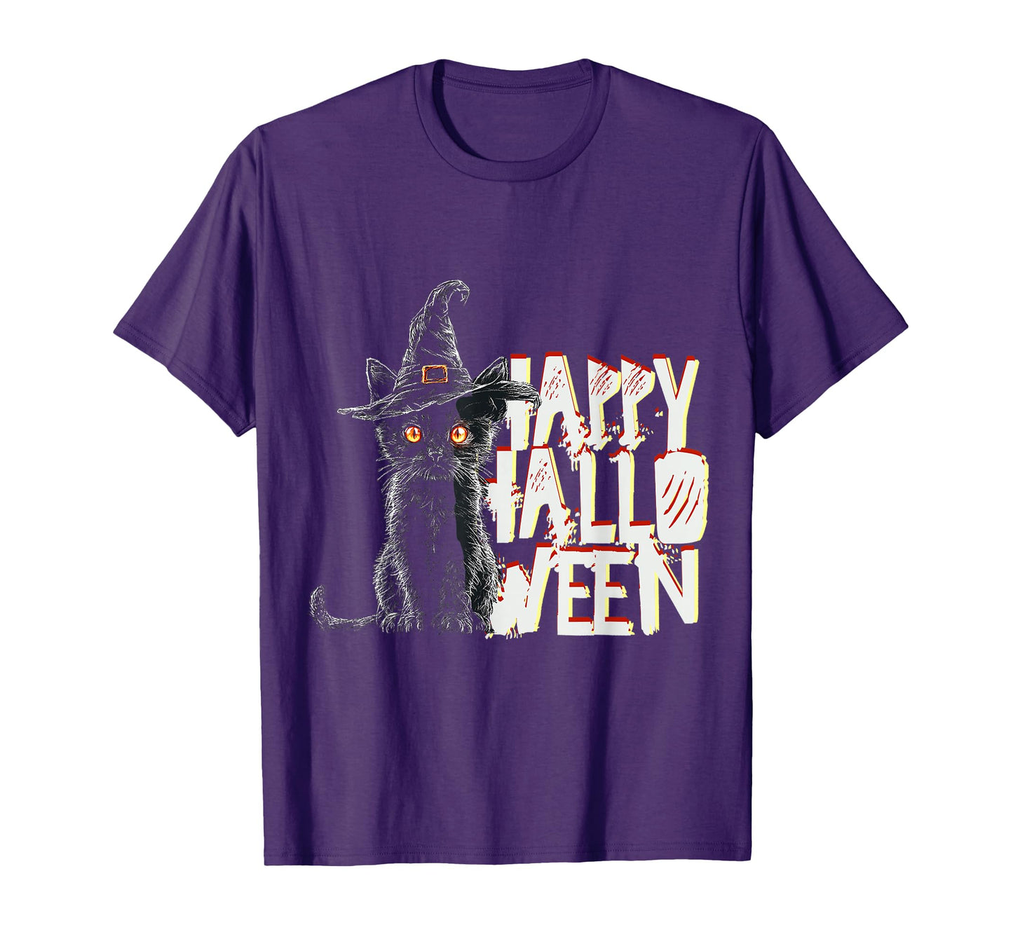 Cute Cat Witch Animal Fun Happy Halloween Costume T-Shirt