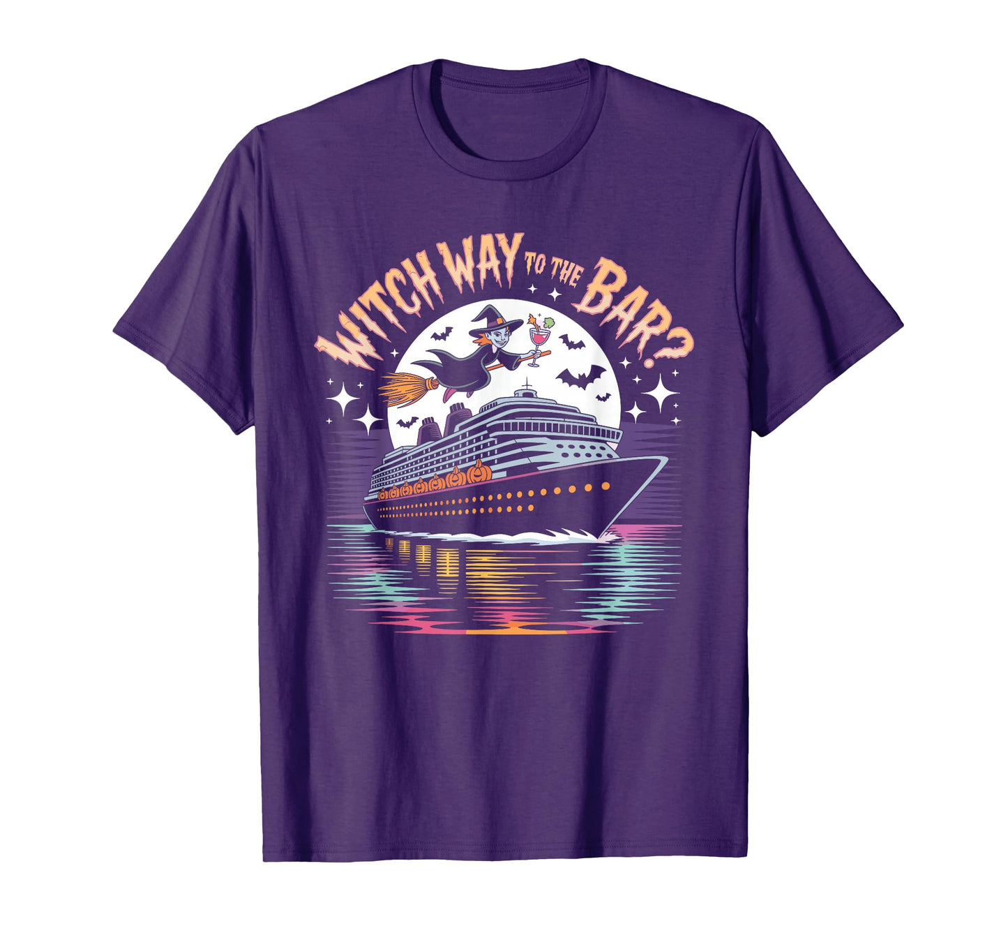 Witch Way to The Bar Funny Halloween Cruise T-Shirt