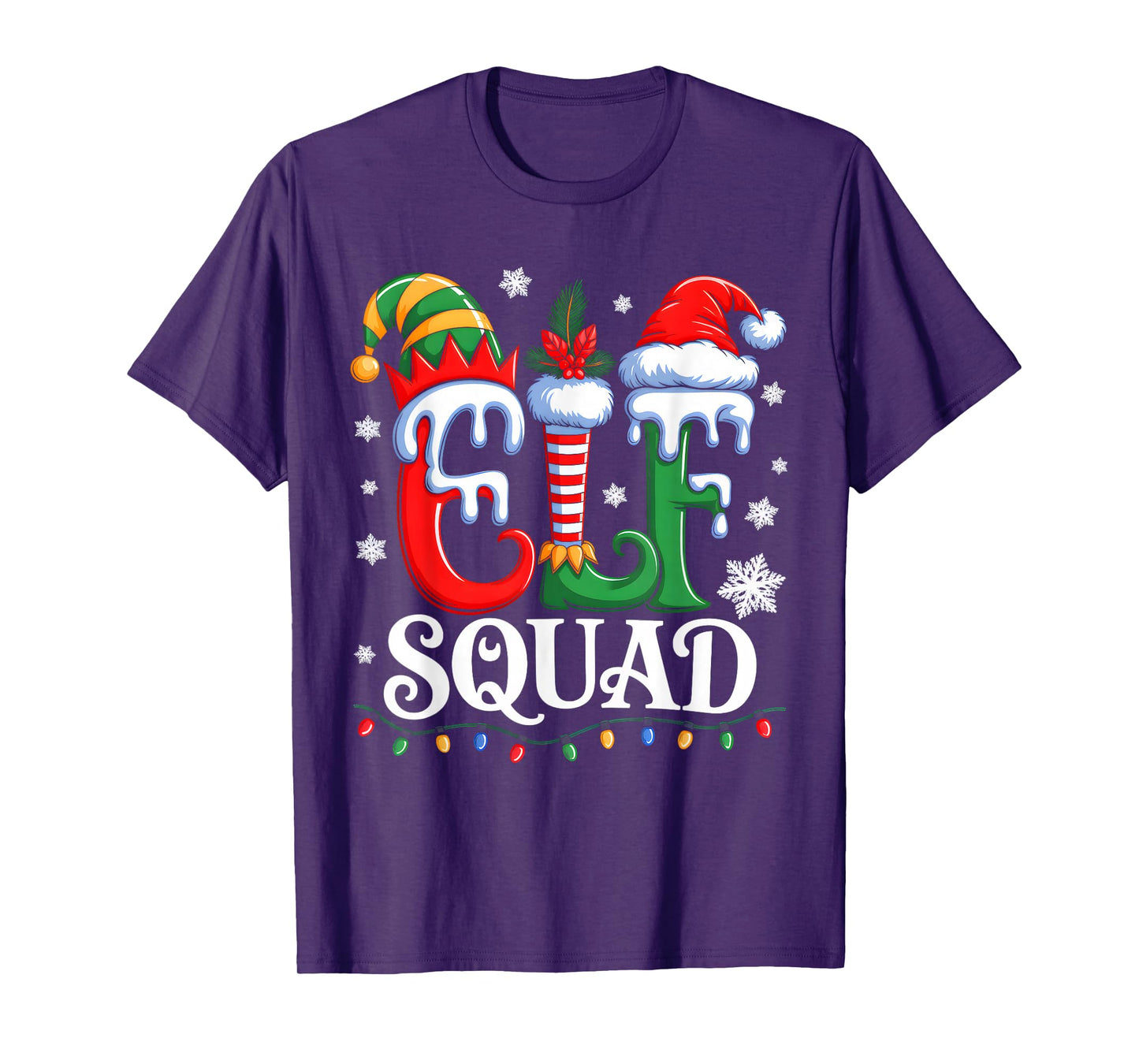 Funny Elf Family Christmas Matching Pajamas Xmas Elf Squad T-Shirt