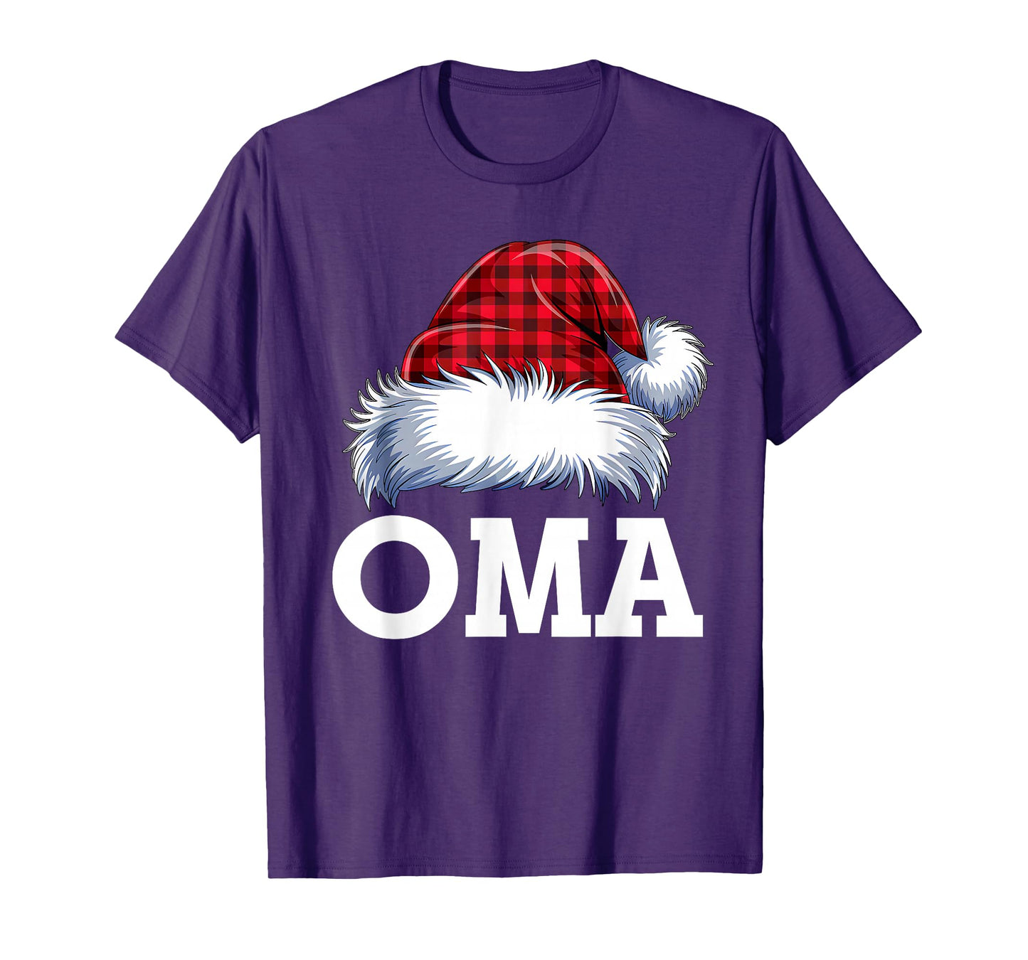 Oma Santa Red Plaid Christmas Family Matching Pajamas Xmas T-Shirt
