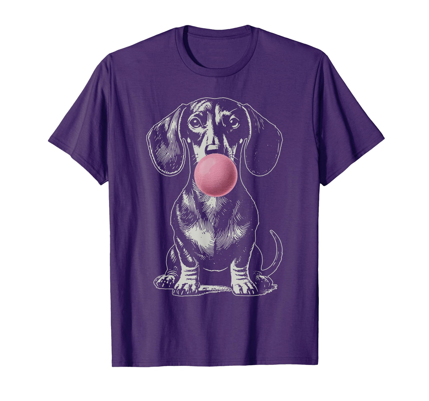 Vintage Dachshund Blowing Bubble Wiener Dog Dad Mom Owner T-Shirt for Men Women Kids
