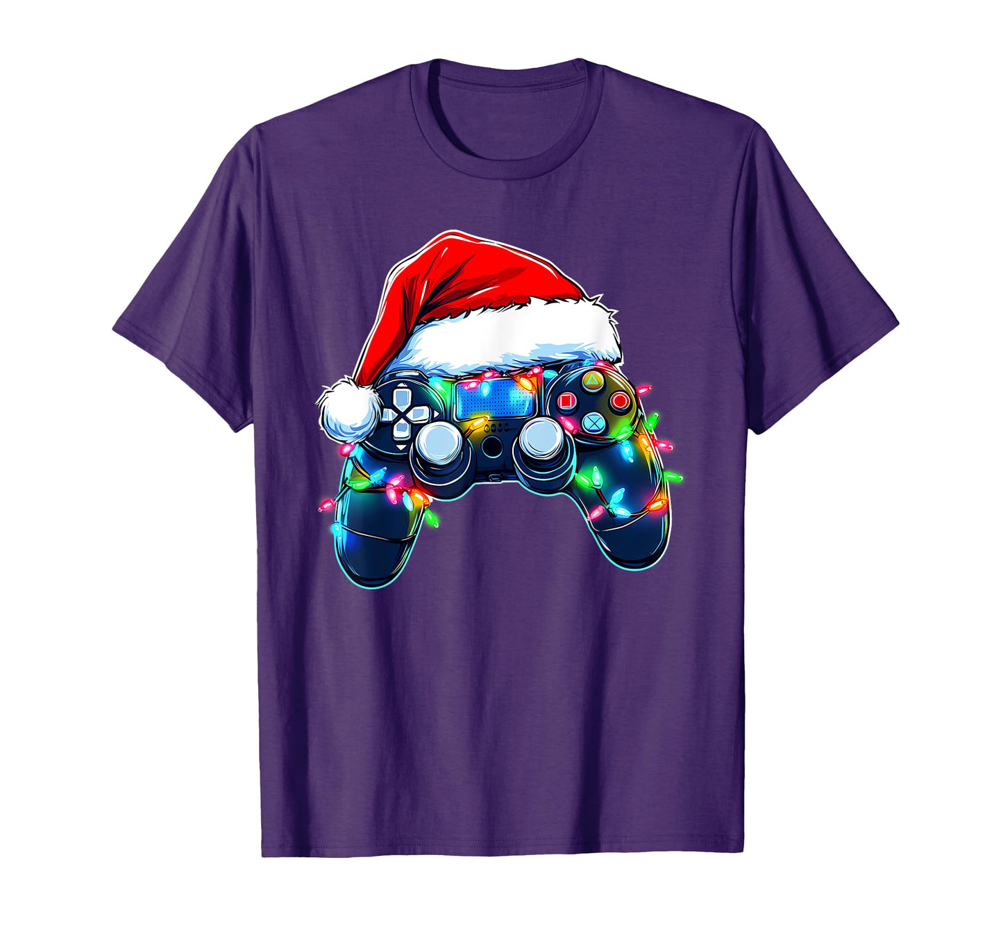 Video Game Controller Christmas Santa Hat Gamer Boys T-Shirt