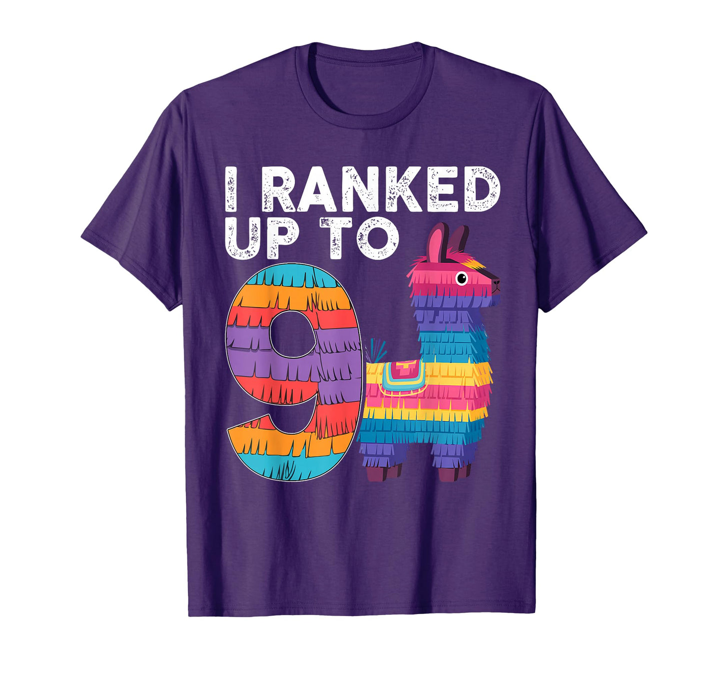 I Ranked Up To 9 Birthday Video Game Llama Piñata Birthday T-Shirt
