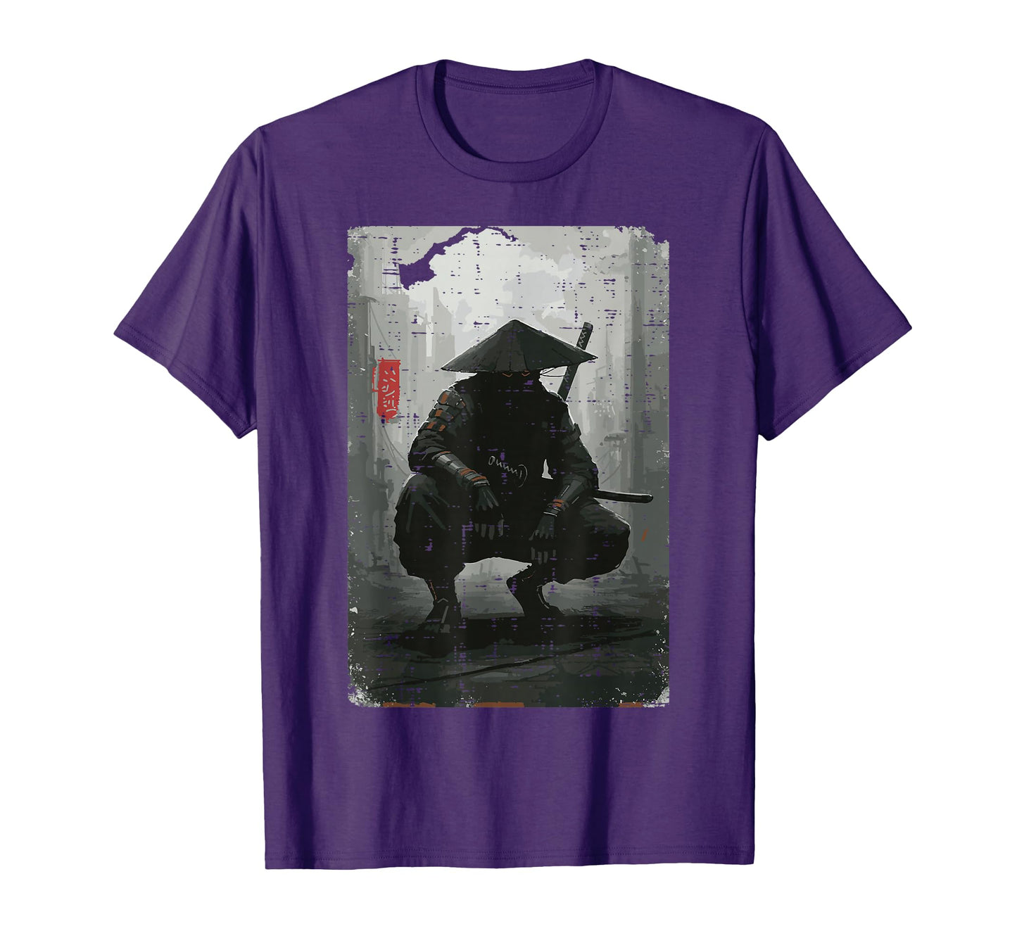 Japanese Samurai Warrior Hat Ronin Ukiyoe Art Men Women Kids T-Shirt