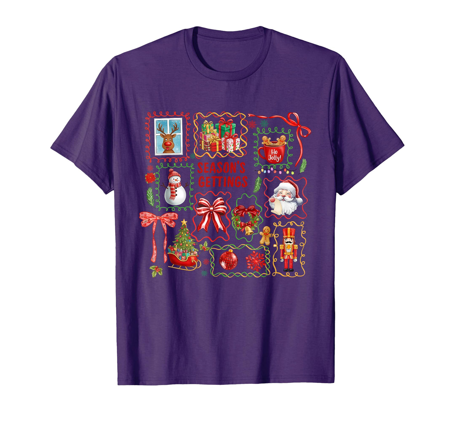Coquette Merry Christmas, Christmas Bow, Season's Gettings T-Shirt