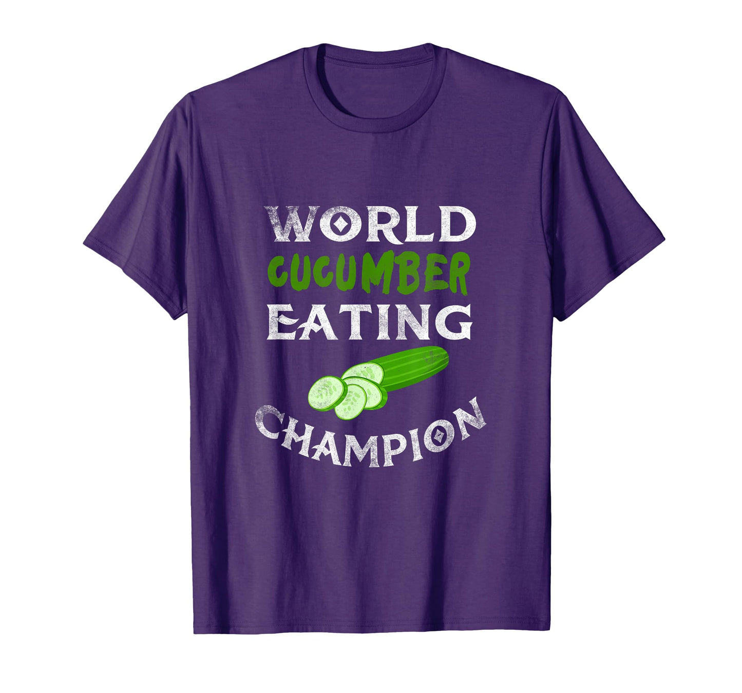 World Cucumber Eating Champion Funny T-shirt Vegetarian Tee T-Shirt
