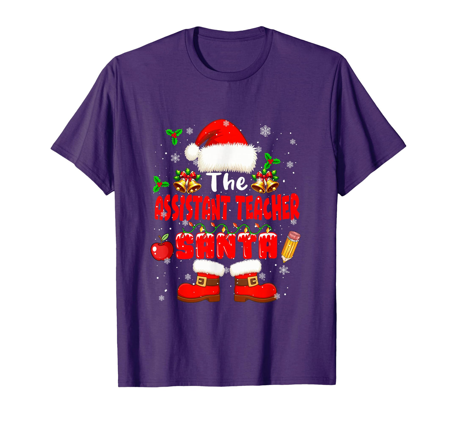 The Assistant Teacher Santa Christmas Colorful Job Team T-Shirt