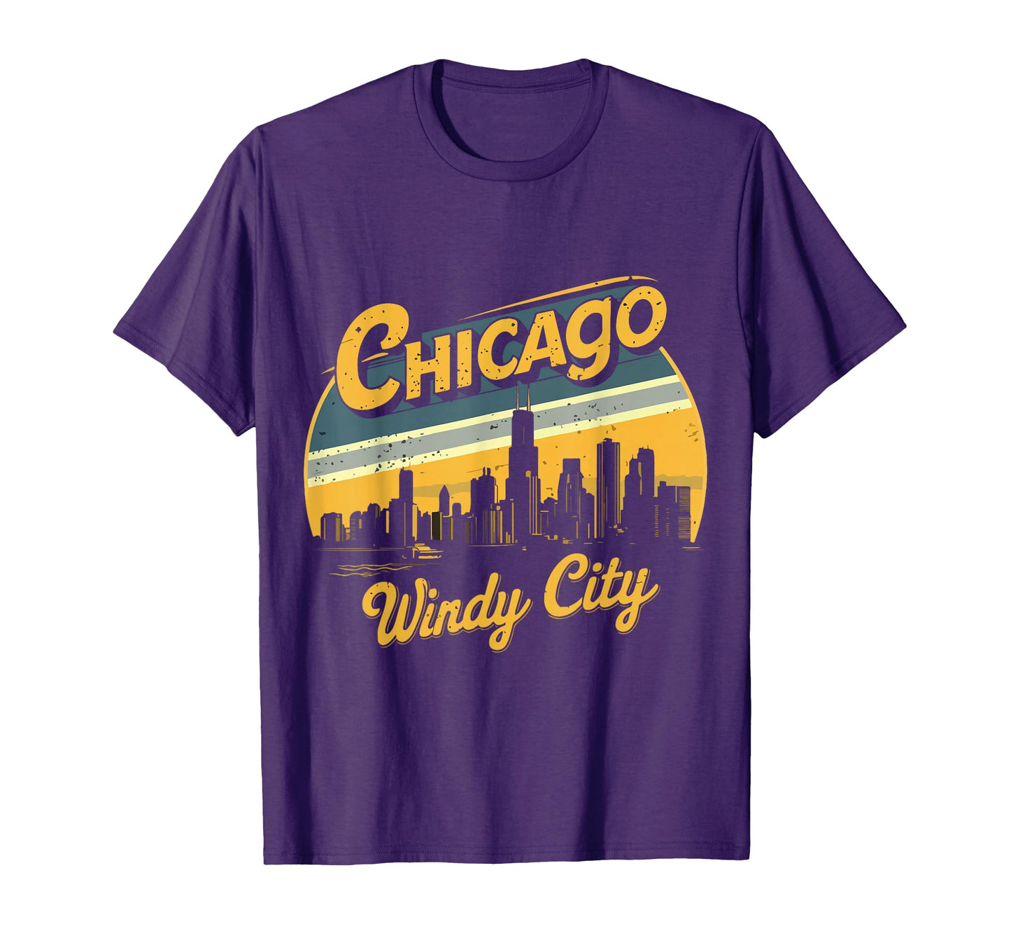 Chicago Skyline Windy City Costume Vintage Illinois Souvenir T-Shirt