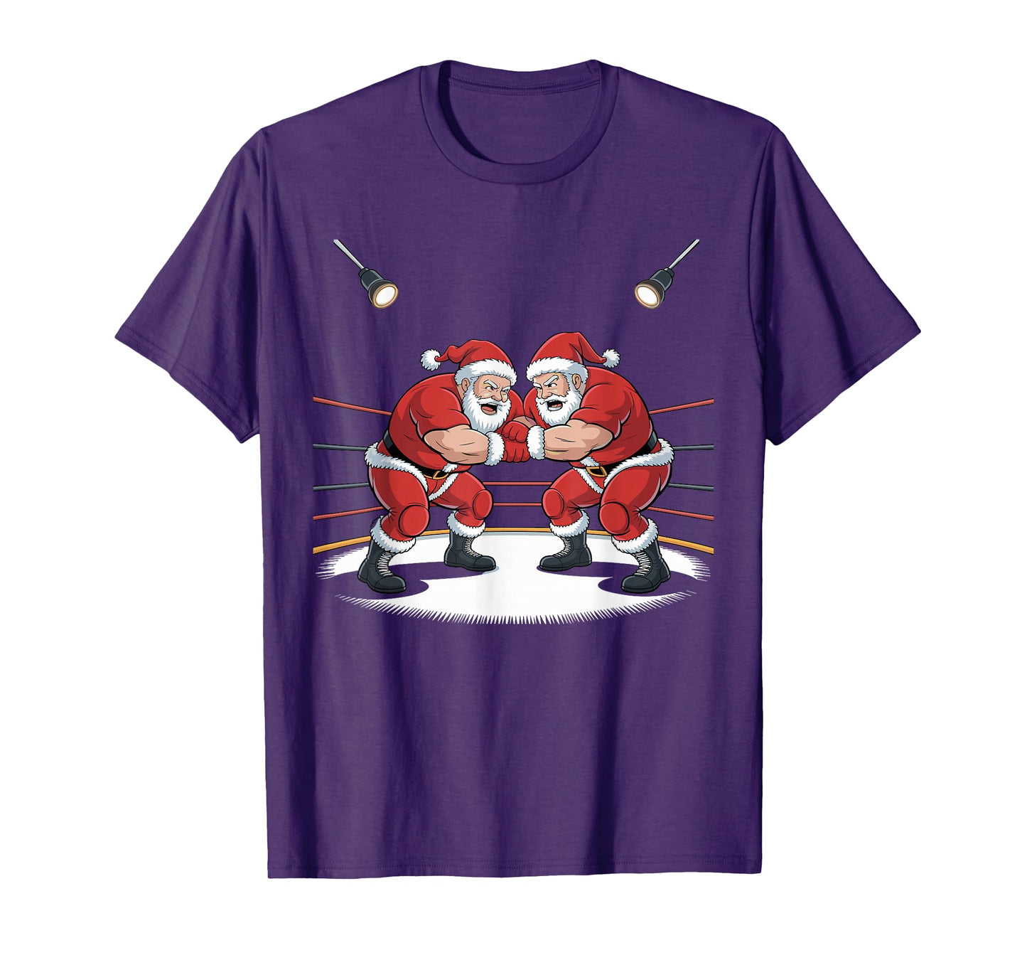 Santa Wrestling Funny Sports Christmas Holiday Outfit T-Shirt