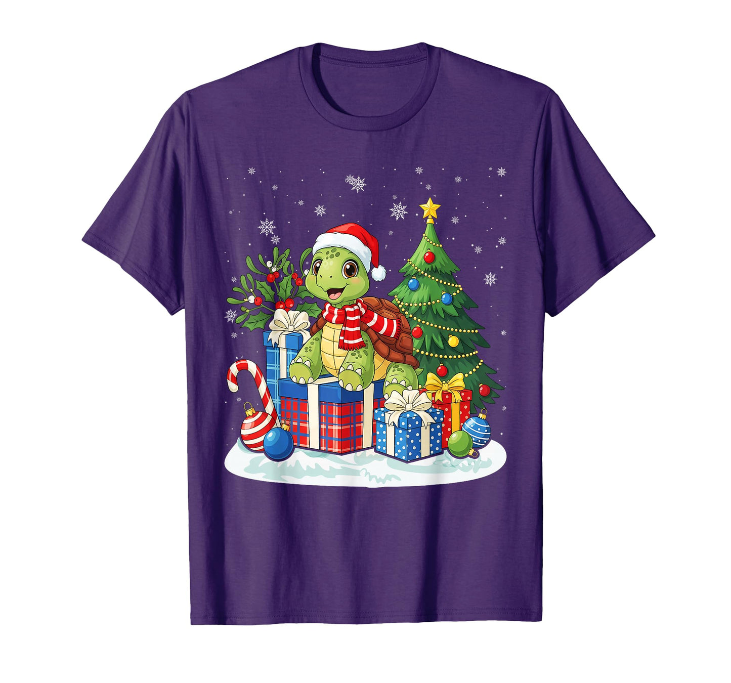 with Santa Hat Christmas Turtle Lovers T-Shirt