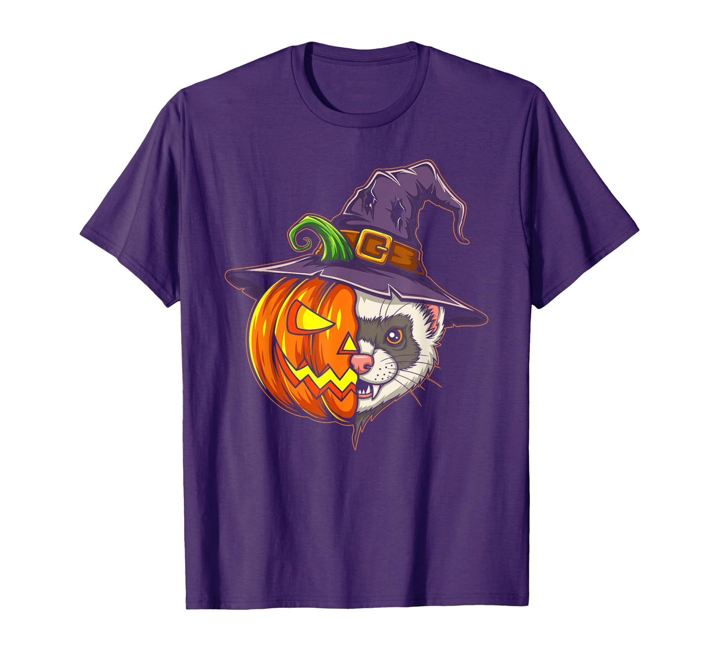 Ferret Pumpkin Jack O Lantern Halloween Kids Mens Womens T-Shirt