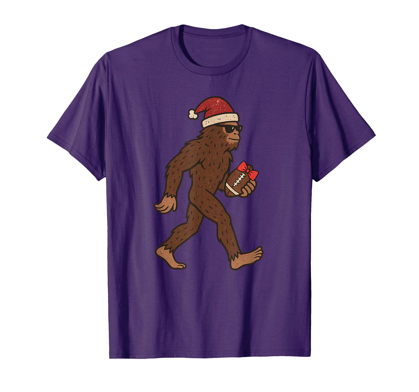 Christmas Sasquatch American Football Xmas Holiday T-Shirt