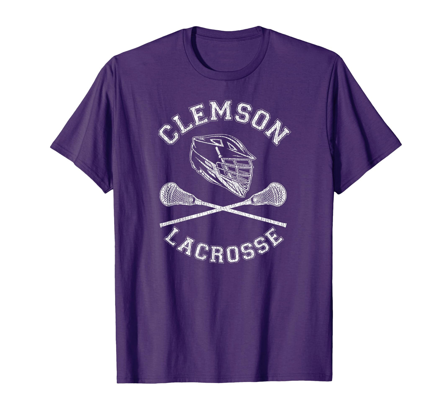 Clemson Lacrosse Vintage Distressed Retro Lax T-Shirt