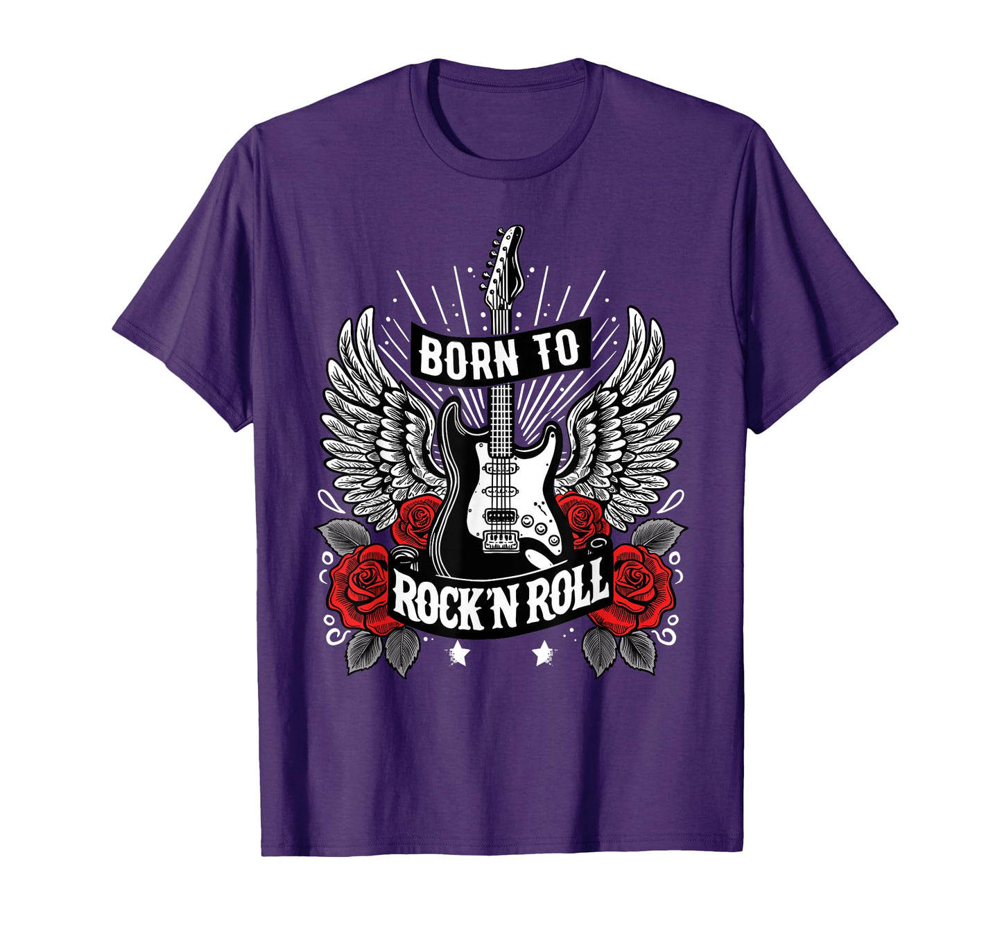 Born To Rock Lets Rock Vintage Retro Rock&Roll Rock Concert T-Shirt