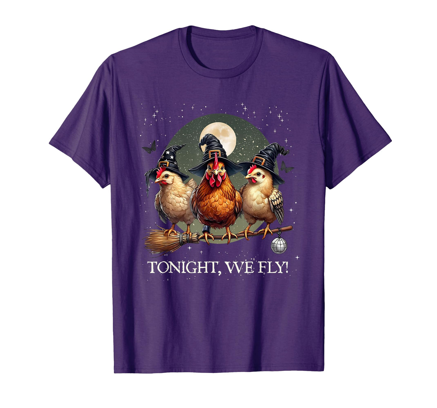 Tonight We Fly Funny Chicken Spooky Season Farm T-Shirt