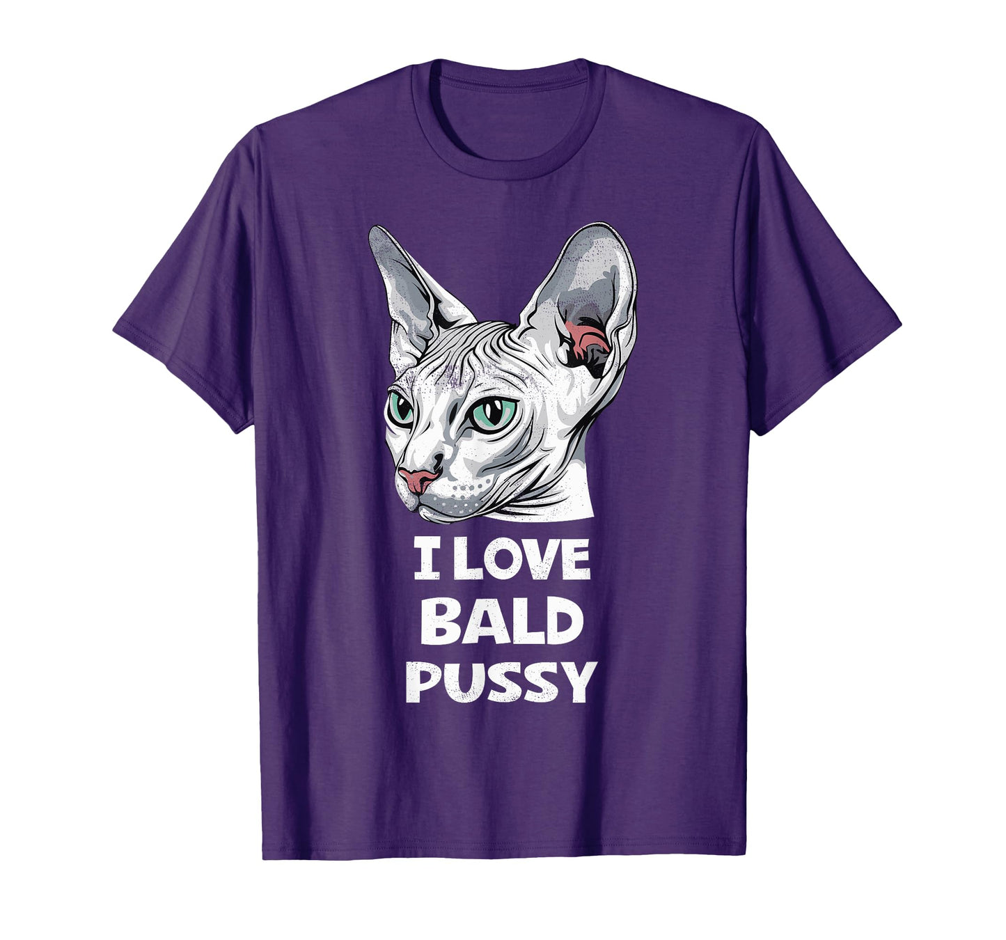 I Love Bald Pussy Humor Tee Funny Sayings Sphynx Cat Lover T-Shirt
