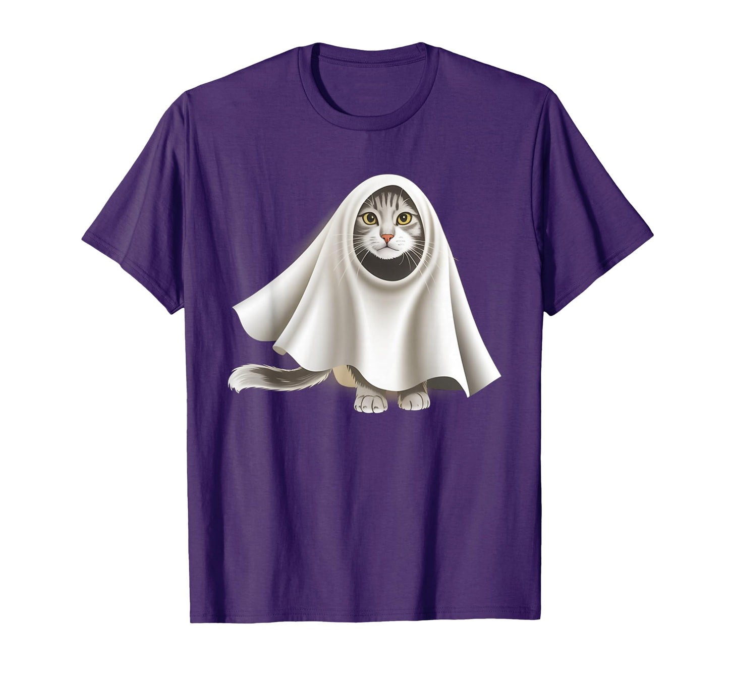 Ghost Cat Meme Funny Halloween Men Women Kids T-Shirt