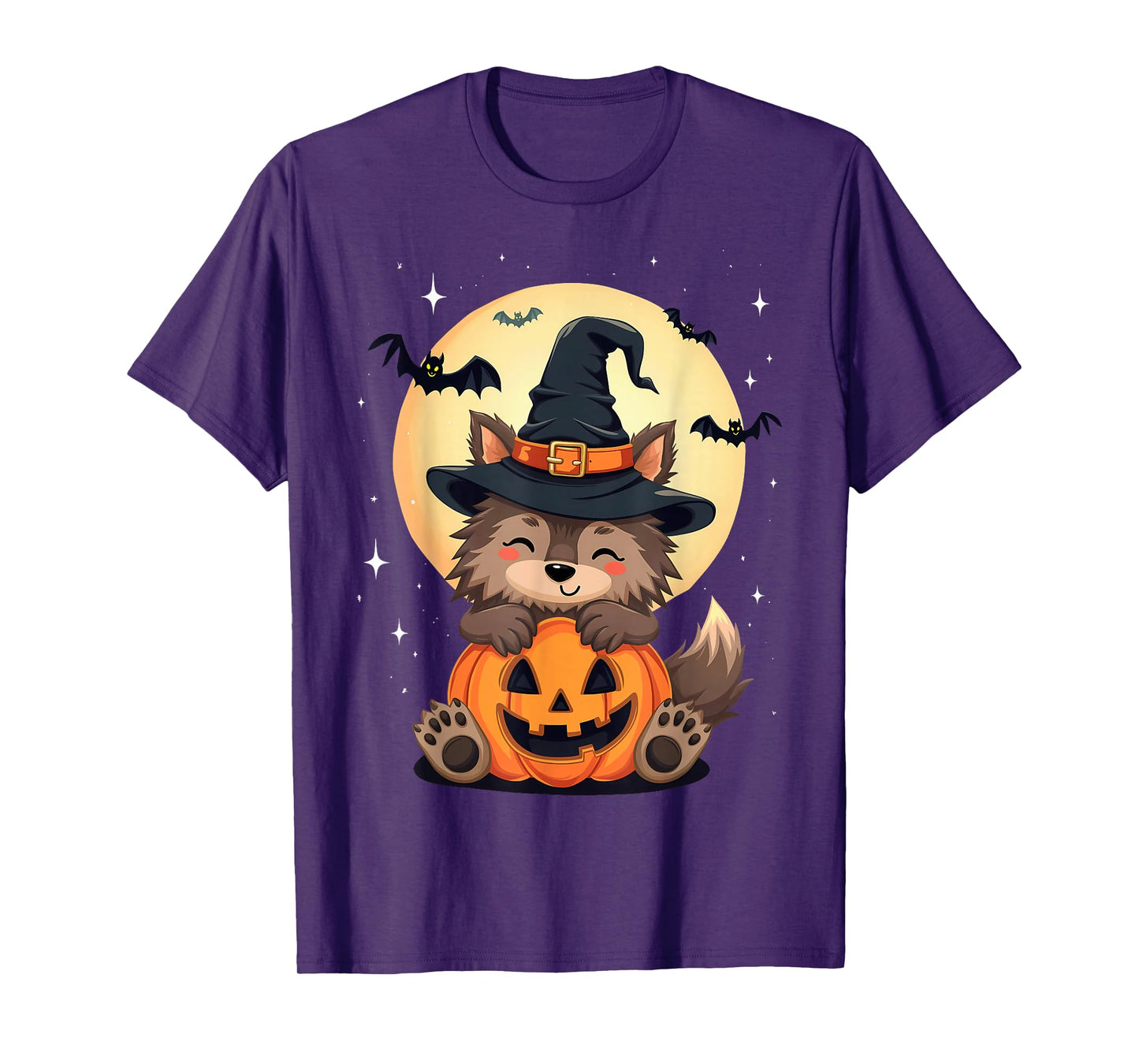 Halloween Werewolf Witch Hat Pumpkin Spooky T-Shirt