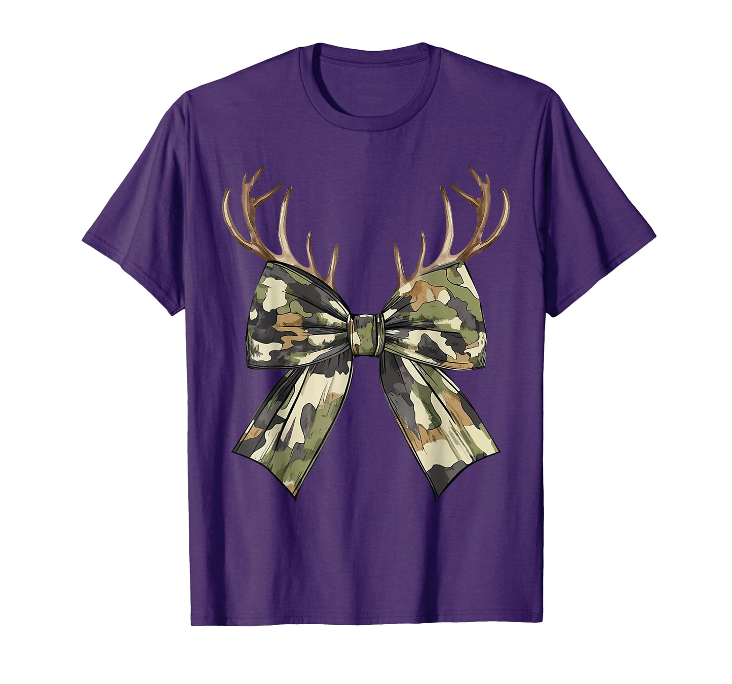 Women Camouflage Old Camo Bow Camo Coquette Bow Hunting T-Shirt