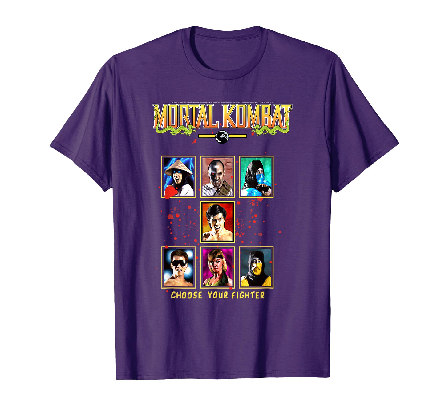 Mortal Kombat Choose Your Fighter Arcade Screen Video Game T-Shirt