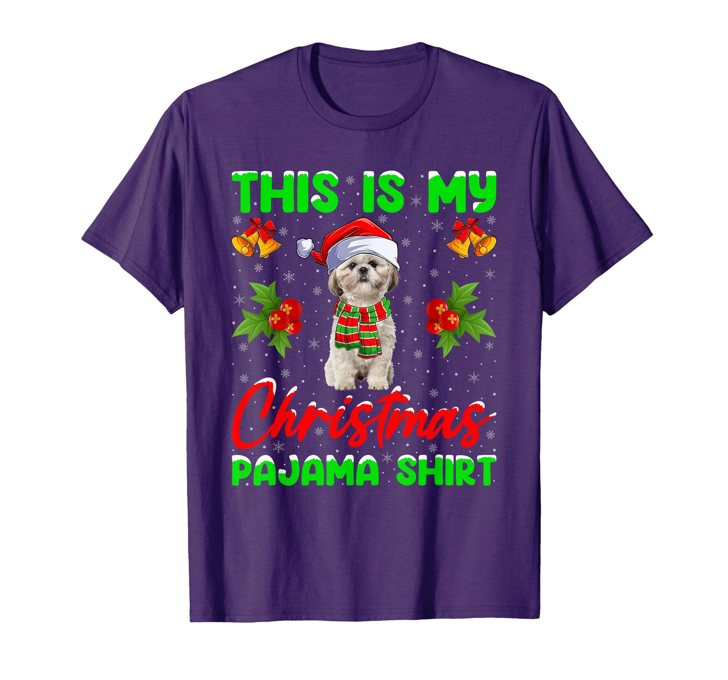 This is My Christmas Pajamas Funny Shih Tzu Dog Xmas T-Shirt