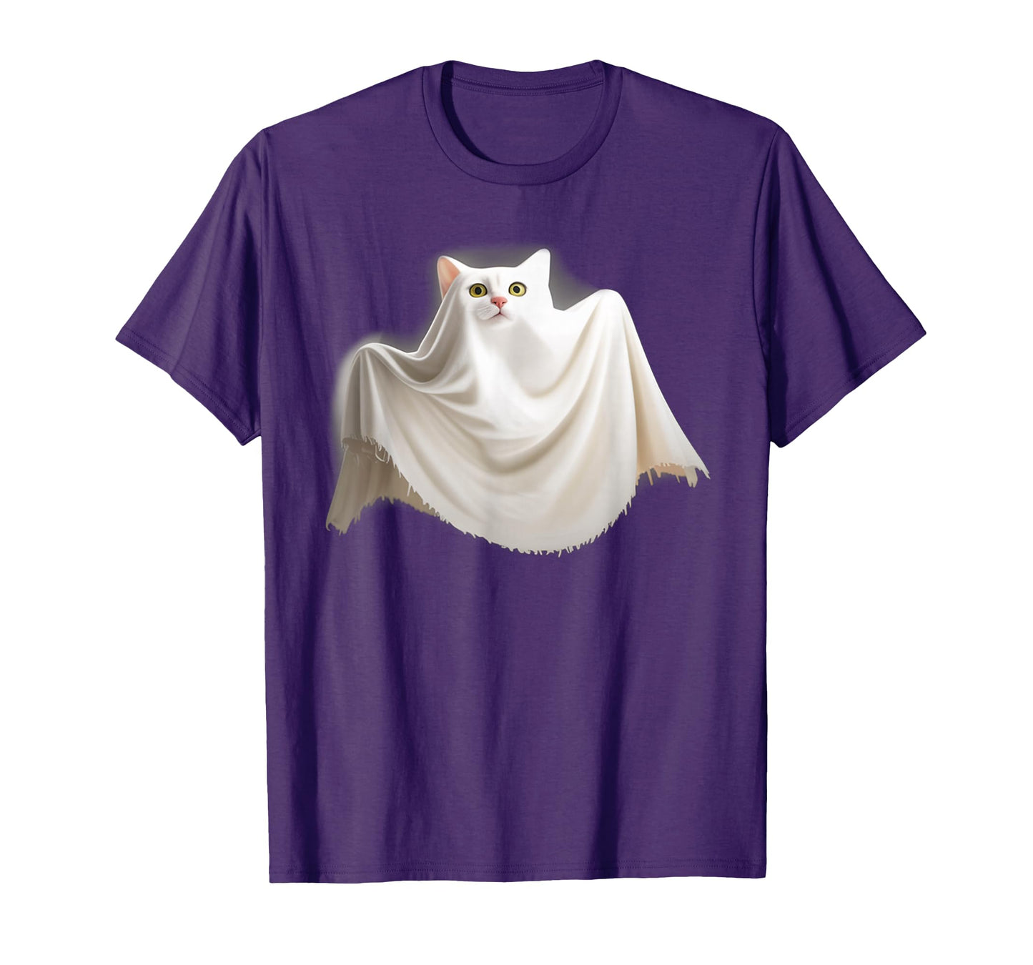 Ghost Cat Meme Funny Halloween Men Women Kids T-Shirt