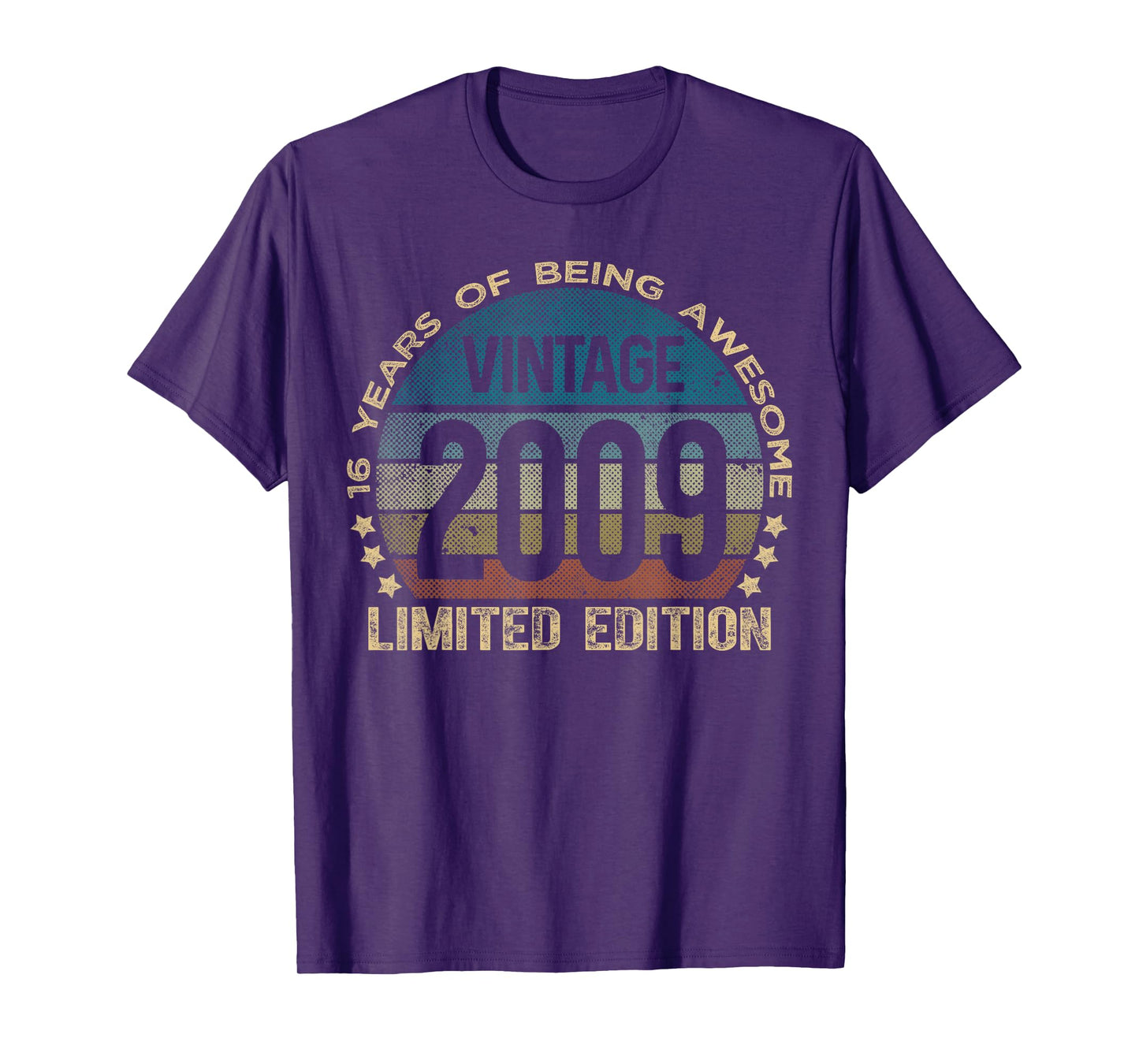 Retro Birthday Shirts For Men and Women 2025 HH 16 Year Old Gifts Vintage 2009 Limited Edition 16th Birthday T-Shirt Unisex-Kids Black Small Classic Crew Neck Short Sleeve T-Shirt