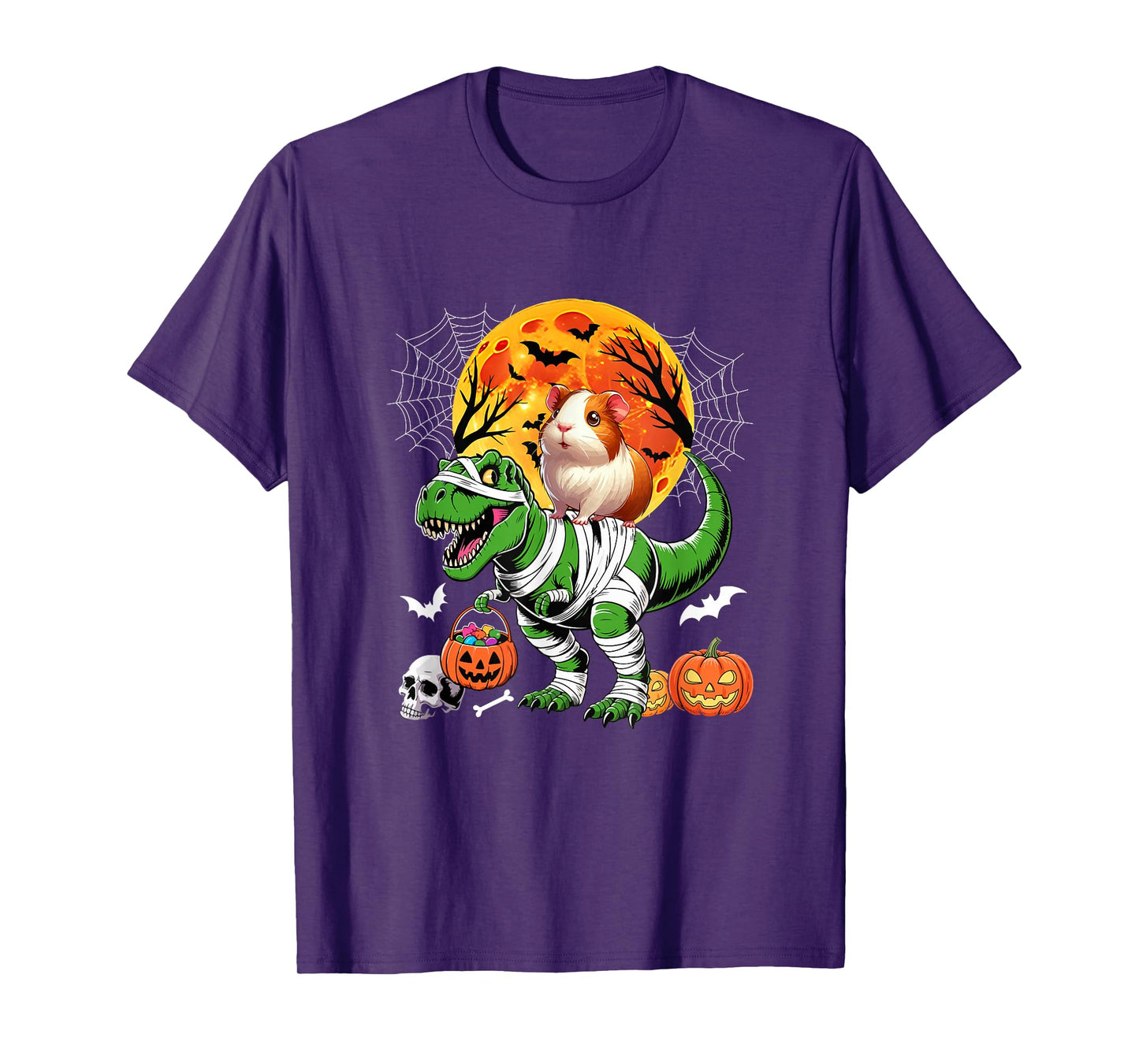 Guinea Pig Riding T-Rex Cosplay Mummy Halloween Costume Kids T-Shirt