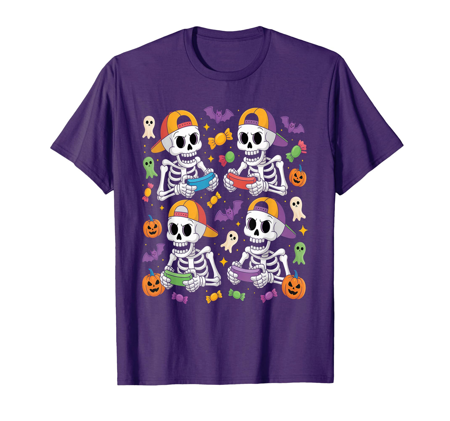 Skeleton Gamer - Halloween Video Games Spooky Controller T-Shirt