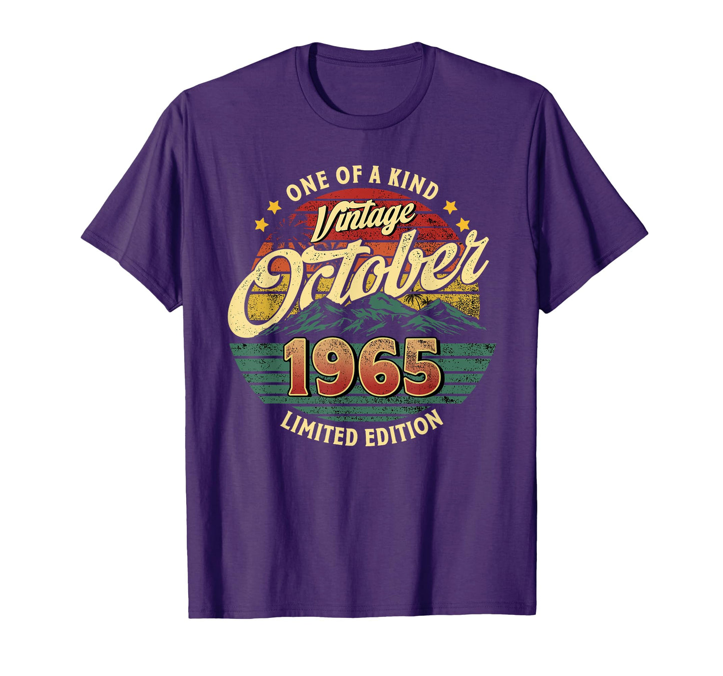 Vintage Birthday Gift Vintage October 1965 Men Women T-Shirt