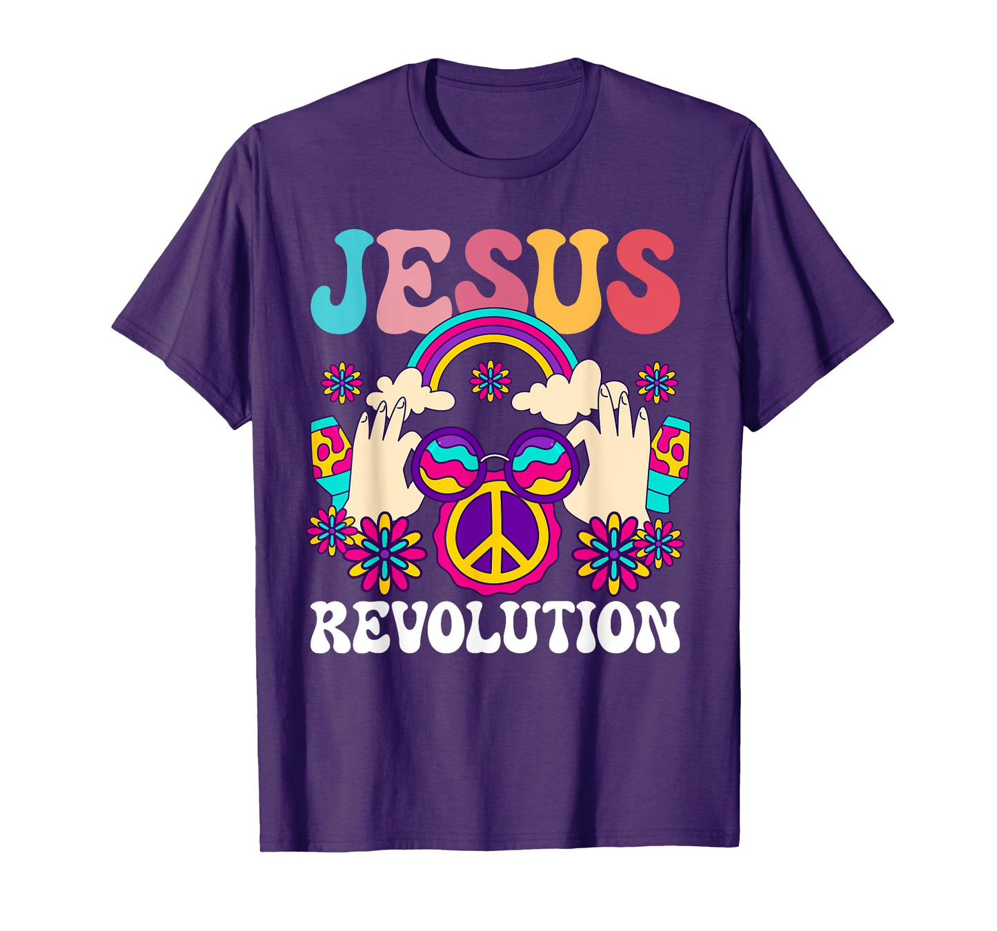 Jesus Revolution Christian Hippie Rainbow Religious Hippy T-Shirt