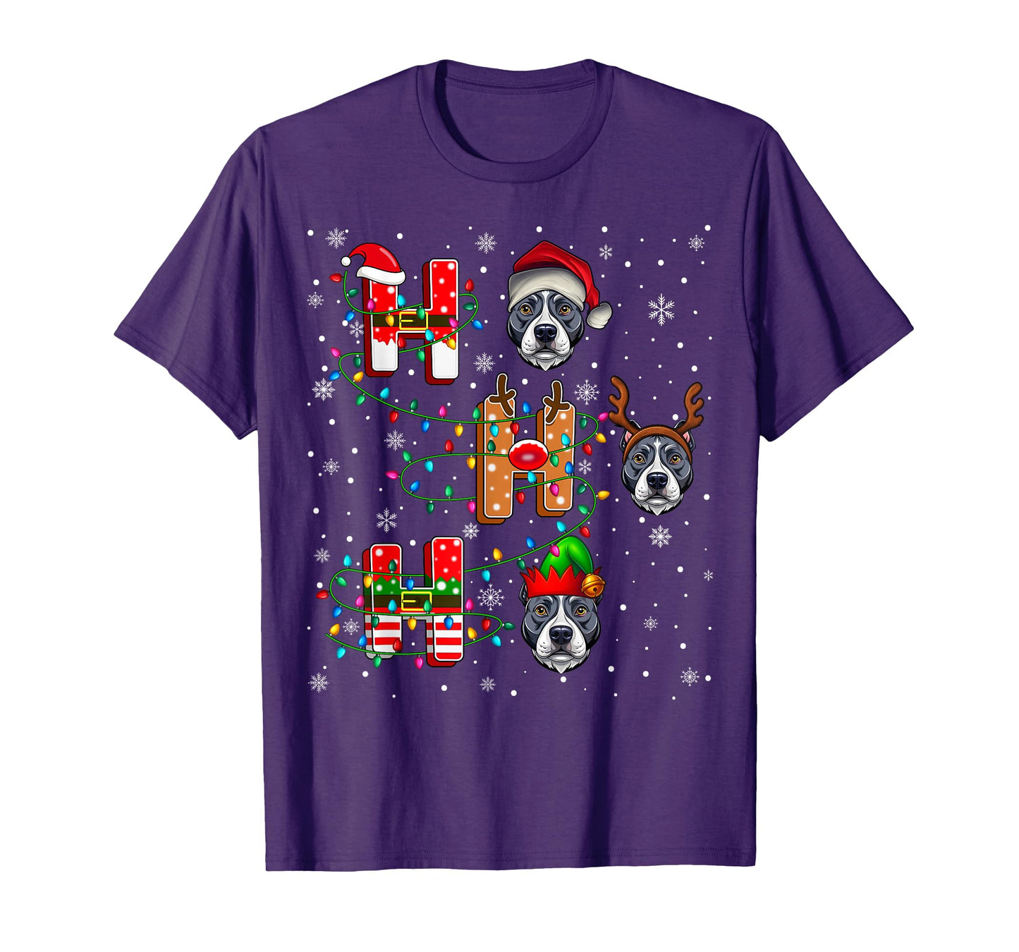 Ho Ho Ho Santa Reindeer Hat Elf Matching French Bulldog Xmas T-Shirt