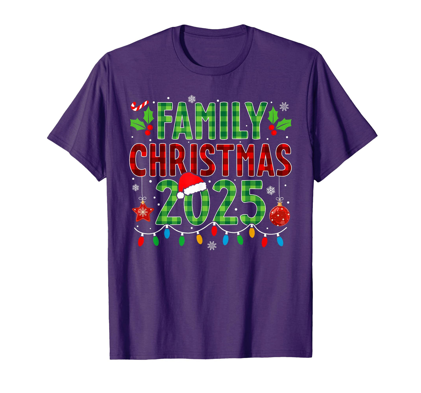 Family Xmas Matching Plaid Christmas 2025 Men Women Kids T-Shirt