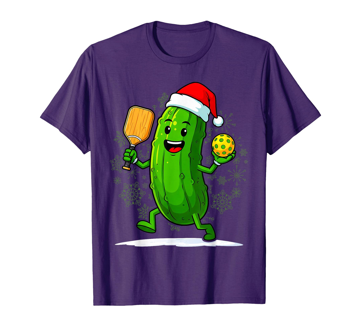 Pickleball Pickle Santa Claus Christmas Sports Humor T-Shirt