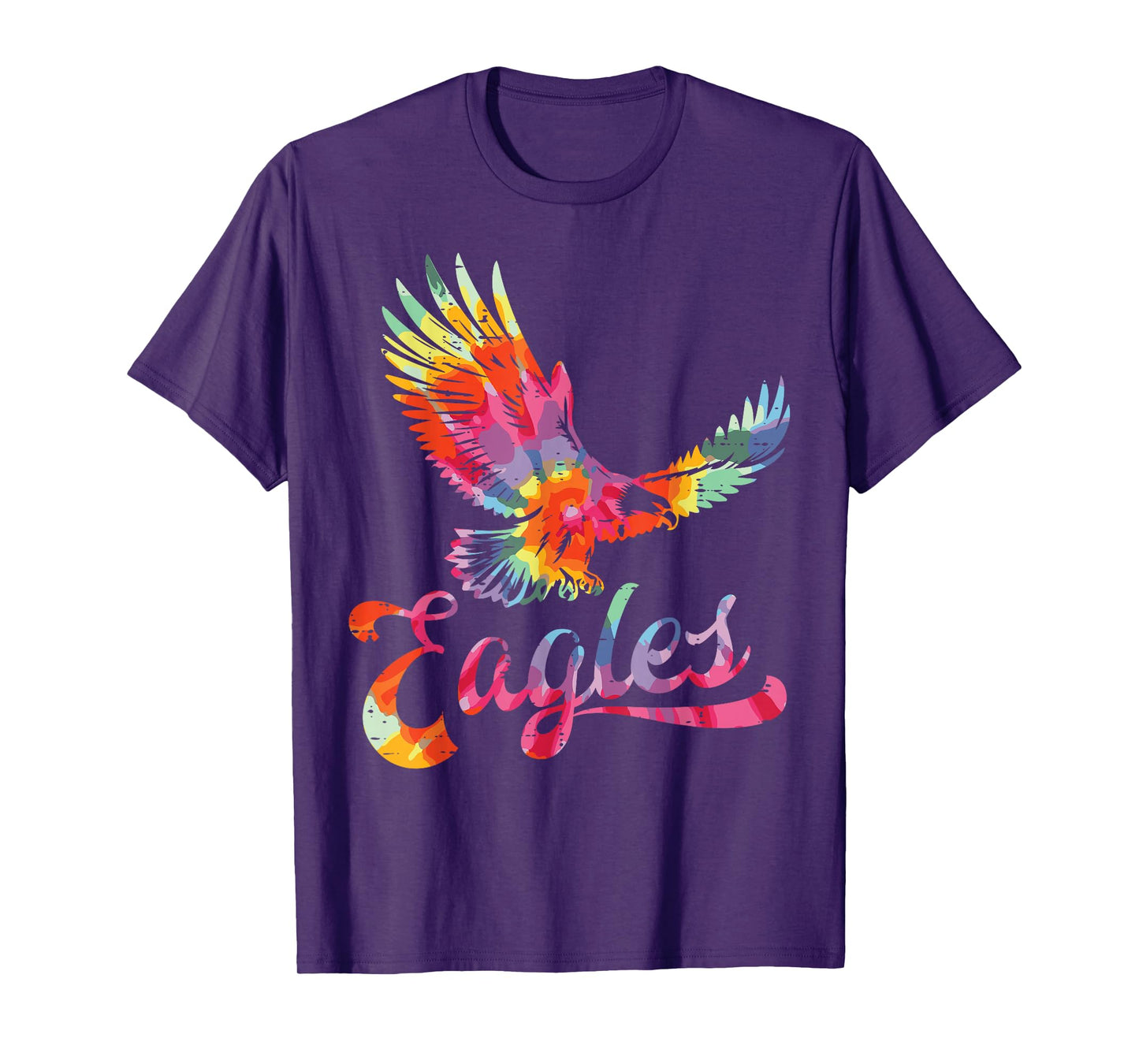 Eagle Tie Dye Retro 70s 80s Women Men Kids T-Shirt
