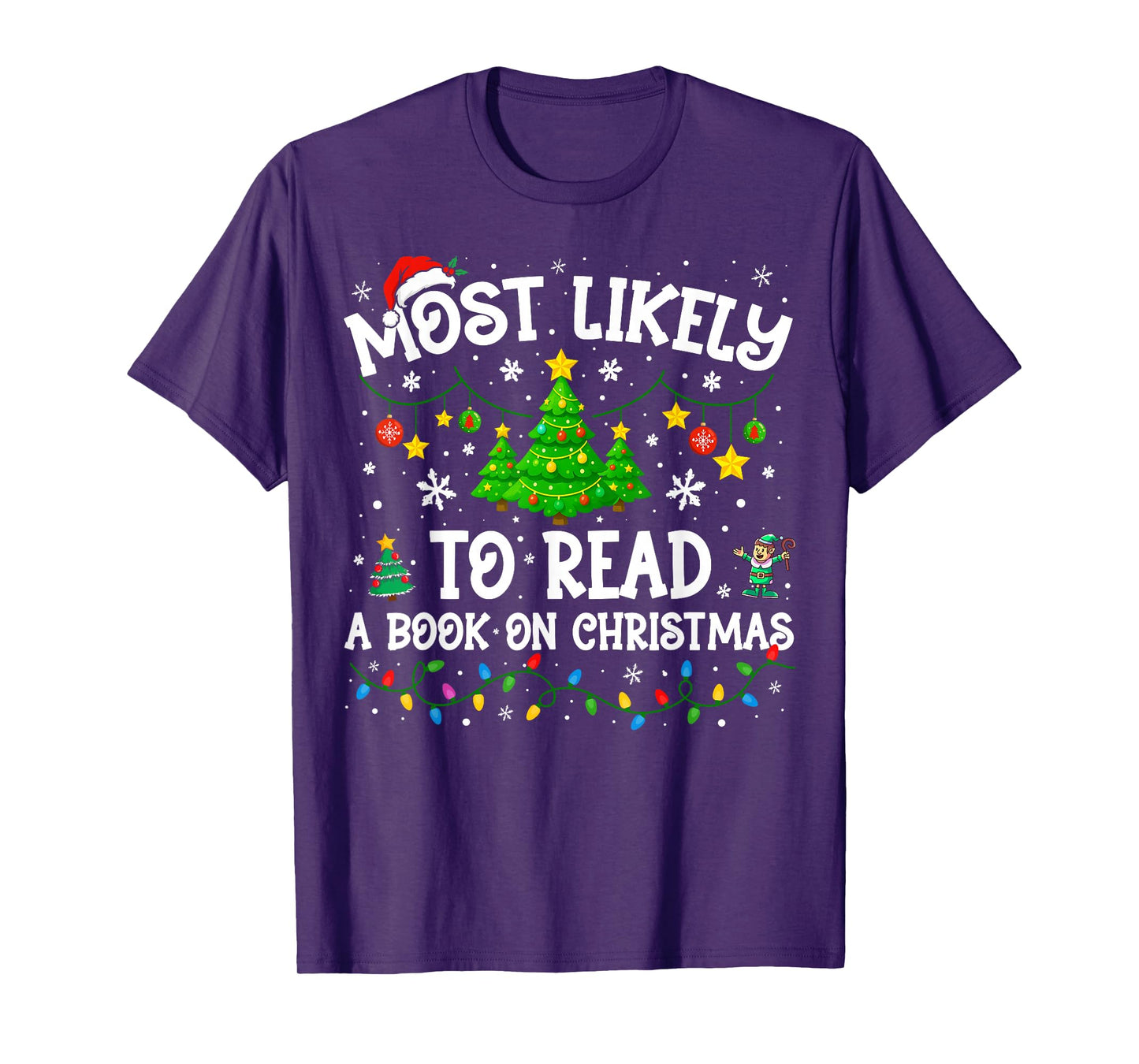 Most Likely to Read A Book On Christmas Family Matching T-Shirt