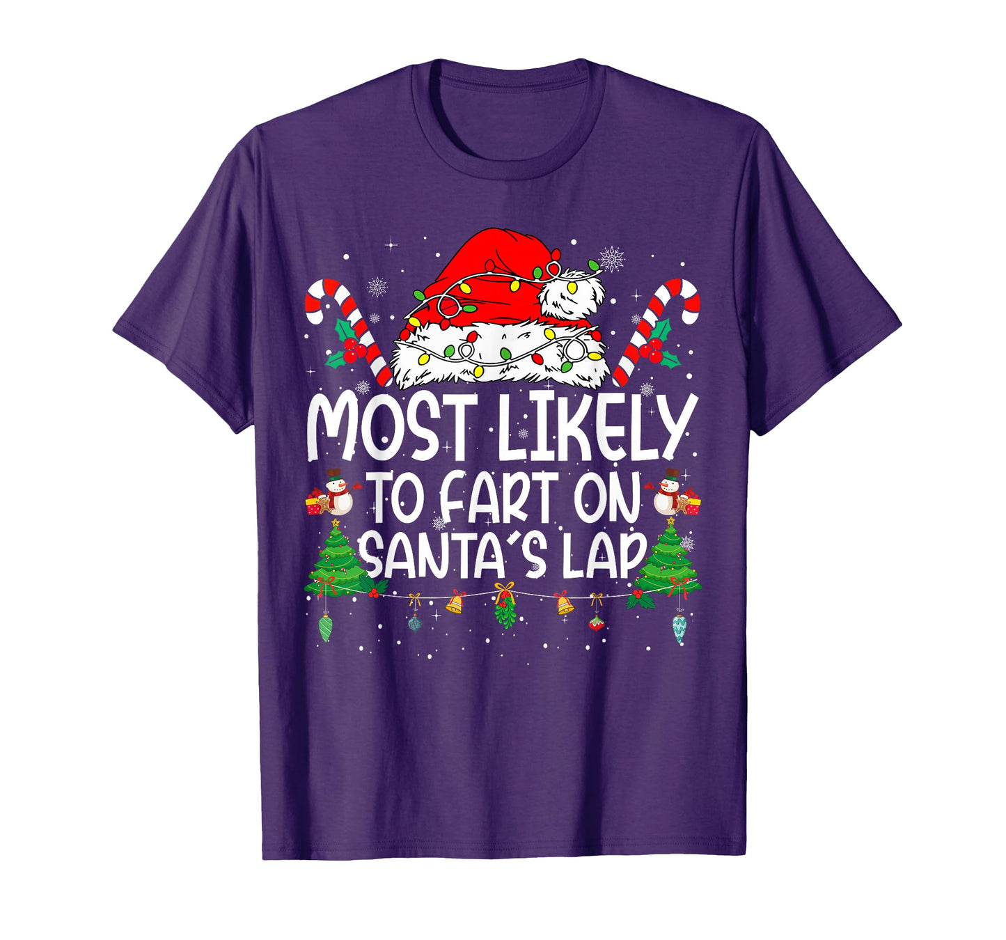 Family Matching Xmas Most Likely to Fart On Santa's Lap T-Shirt