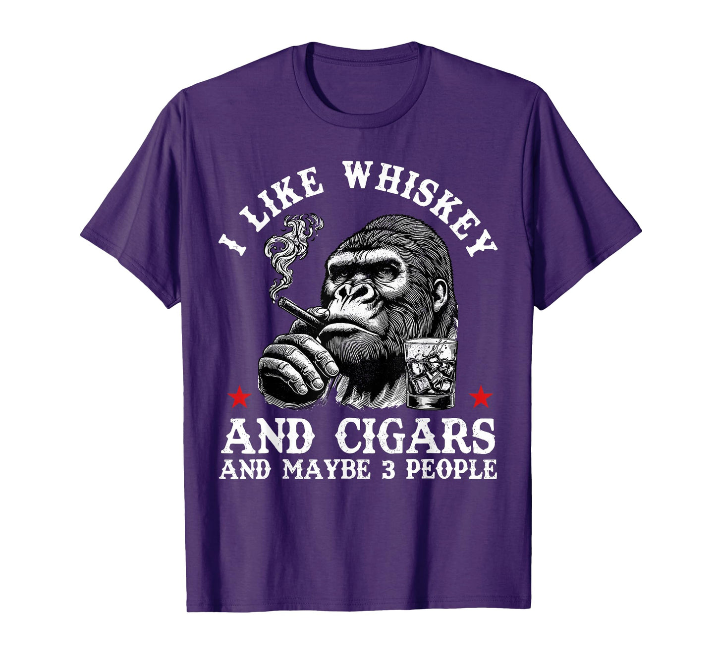 Retro I Like Whiskey And Cigars And Maybe 3 People Monkey T-Shirt