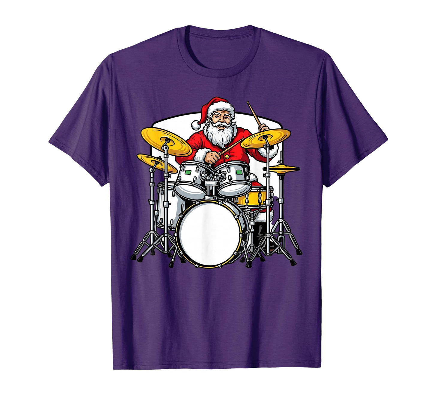 Christmas Drumset Drum Player Drummer Santa Xmas Boys Men T-Shirt