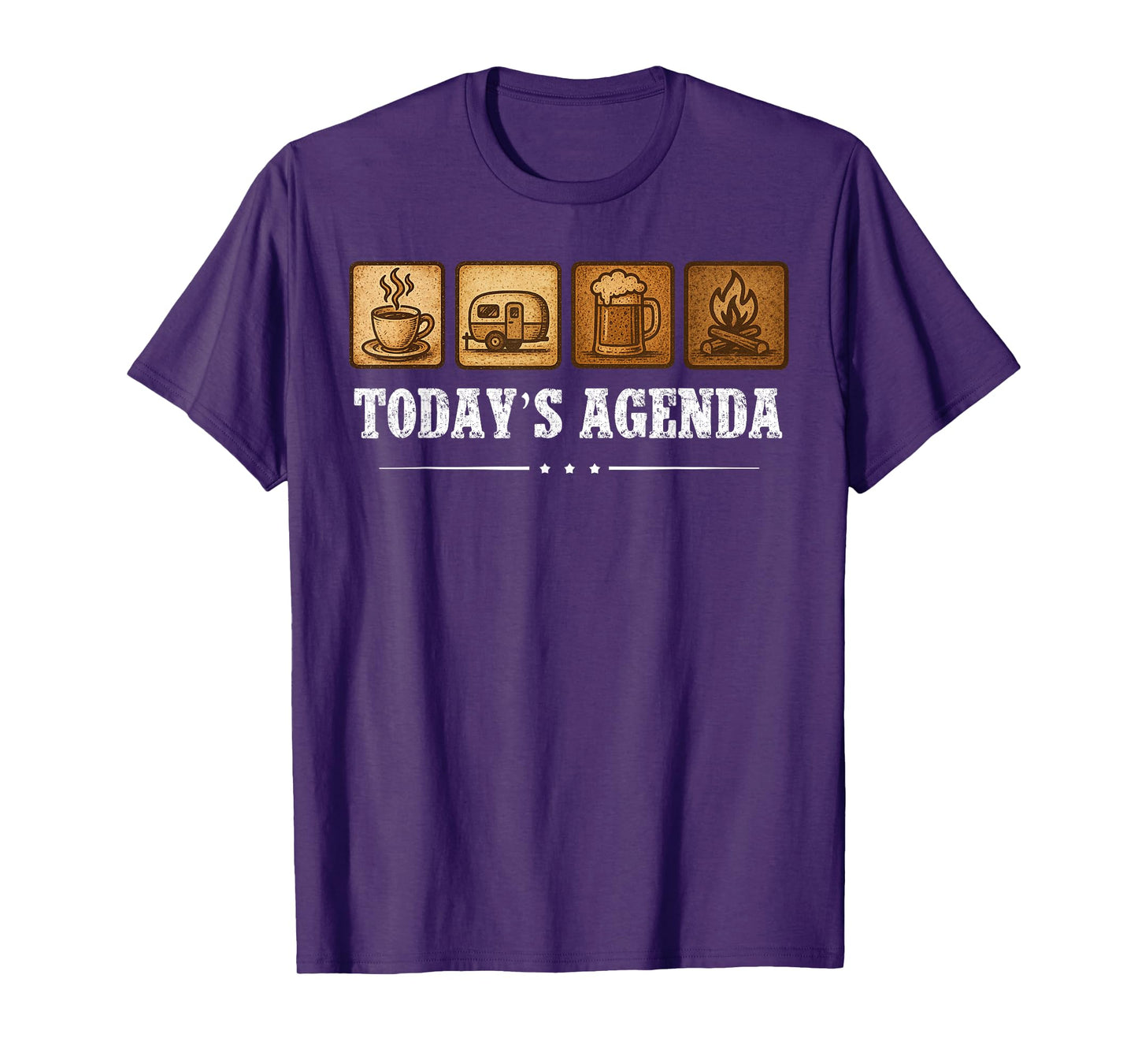 Today's Agenda Vintage Mountain Camping Funny Camping T-Shirt