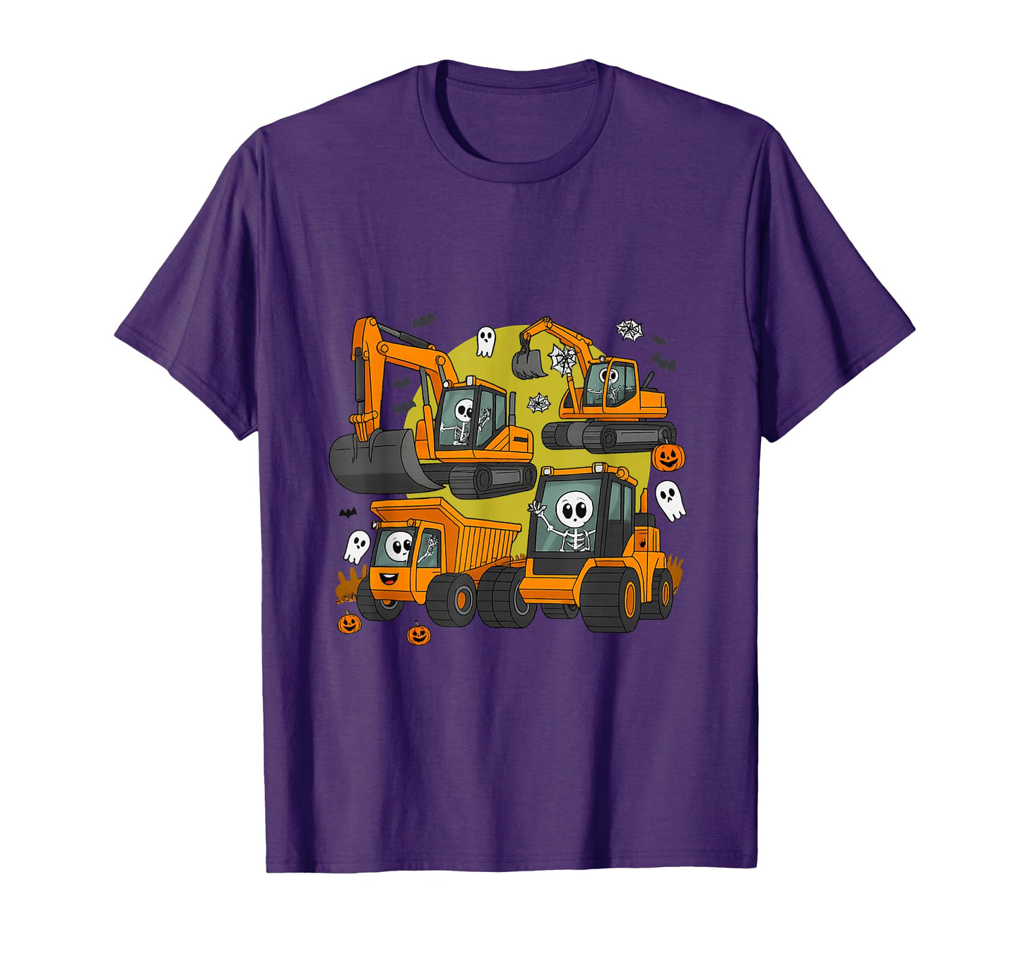 Spooky Construction Trucks Toddler Boys Halloween Costume T-Shirt
