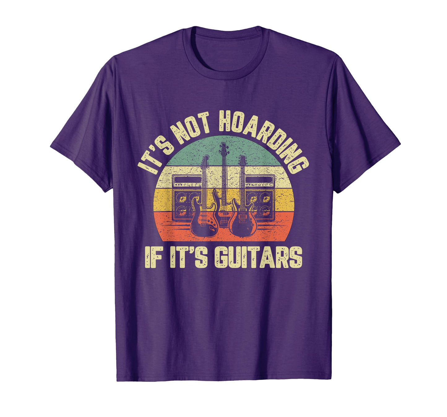 Mens It's Not Hoarding If Its Guitars Rock Music Bass Player T-Shirt