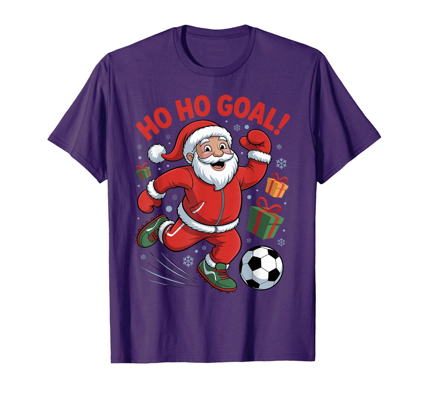 Santa Playing Soccer Funny Holiday Christmas Xmas Pajama T-Shirt
